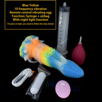 Remote Control Vibrating Egg Dildo For Women Octopus Tentacles Animal Penis Glow In Dark Anal Plug Syringe Ejaculation Sex Toys