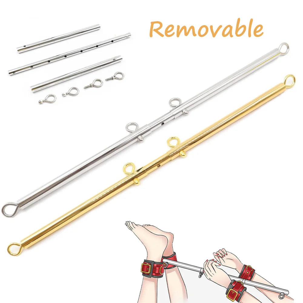 Removable Stainless Steel Spreader Bar for Sex Slave Cosplay Handcuffs Anklecuff Open Leg Restraint BDSM Bondage Sex Toy