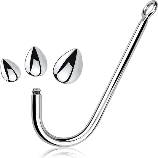 Replaceable 3 size balls choose metal anal hook butt plug beads dilator alluminum alloy sex toy for men women adult game