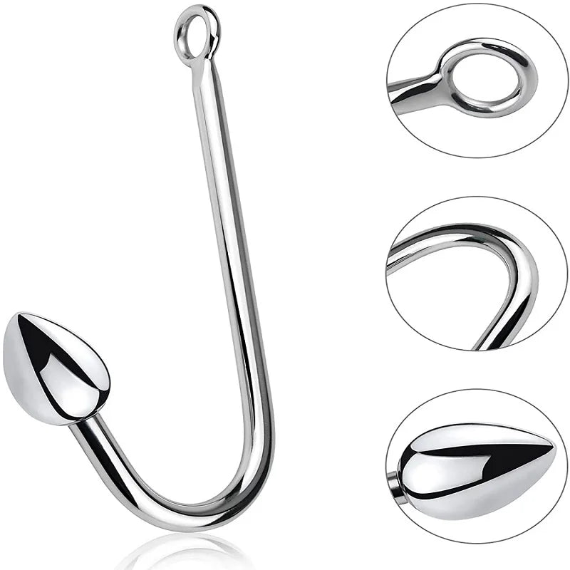 Replaceable 3 size balls choose metal anal hook butt plug beads dilator alluminum alloy sex toy for men women adult game