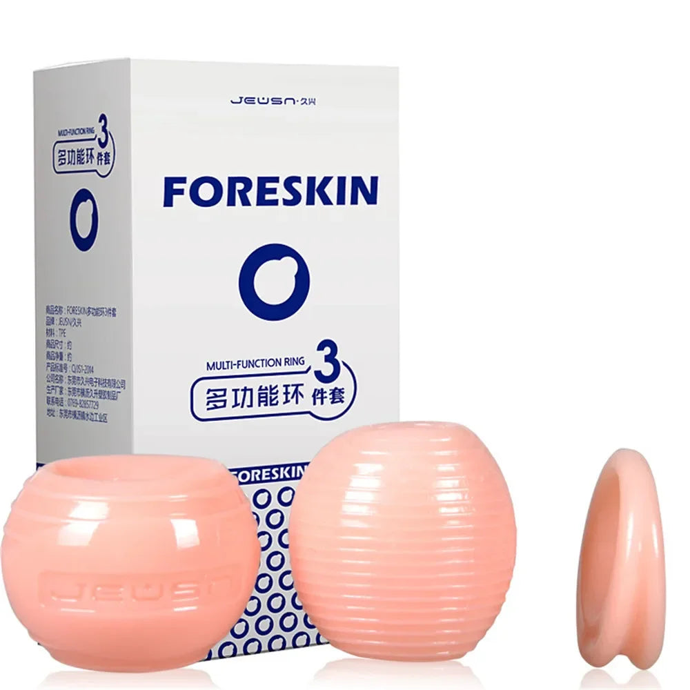 Reusable Foreskin Corrector for Men Silicone Cock Ring Ghost Exerciser Delay Ejaculation Adult Sex Toys Male Penis Stretcher