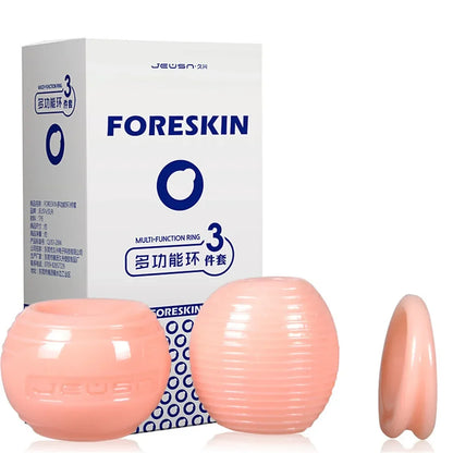 Reusable Foreskin Corrector for Men Silicone Cock Ring Ghost Exerciser Delay Ejaculation Adult Sex Toys Male Penis Stretcher
