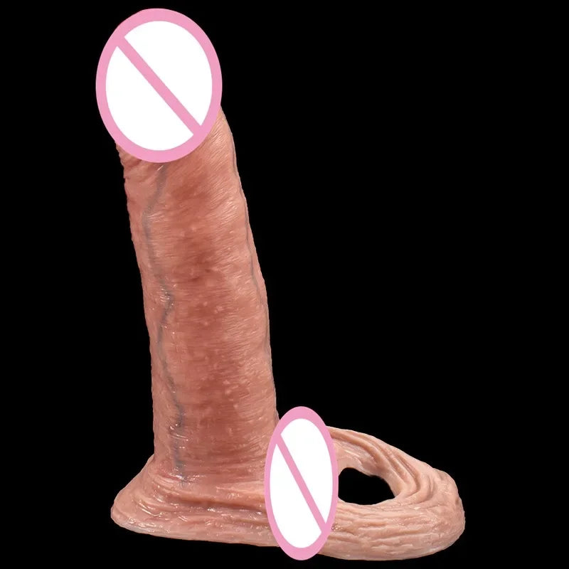 Reusable Realistic Penis Sleeve Extended Soft Dick Cover Real Silicone Dildo Delay Phallus Ejaculation Cock Sex Product For Men