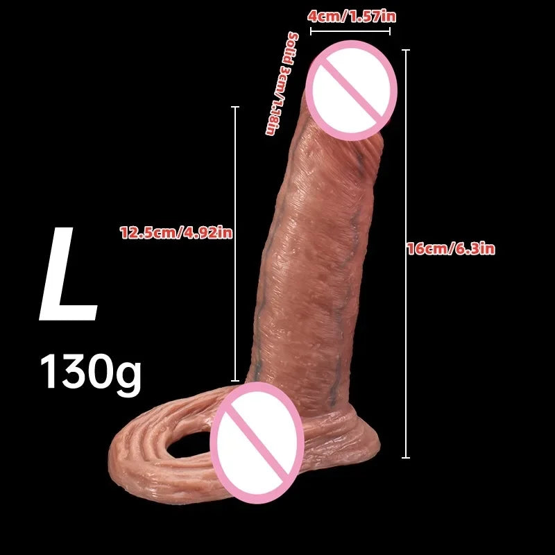 Reusable Realistic Penis Sleeve Extended Soft Dick Cover Real Silicone Dildo Delay Phallus Ejaculation Cock Sex Product For Men