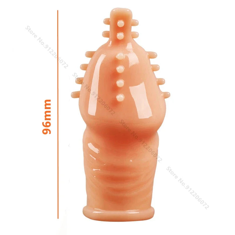 Reusable Silicone Crystal Soft Penis Sleeve Penis Enlargement Semen Lock Cock Ring Ejaculation Delay Sex Toys Tools For Men