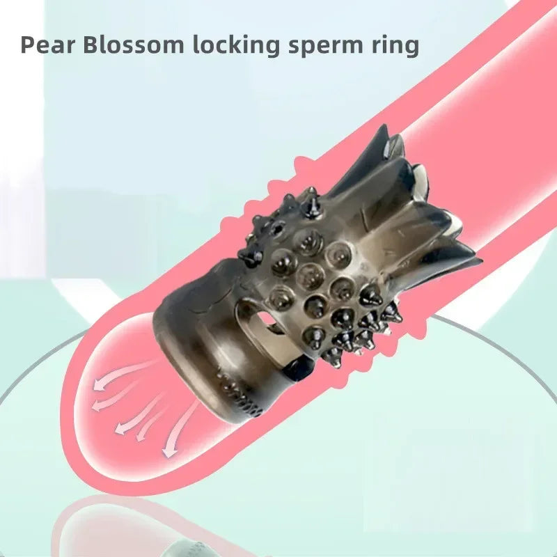 Ring Penis Sleeve Ring Penis Enlargement Cock Ring Male Time Delay Ejaculation Reusable Condom Adult Sex Toys for Man