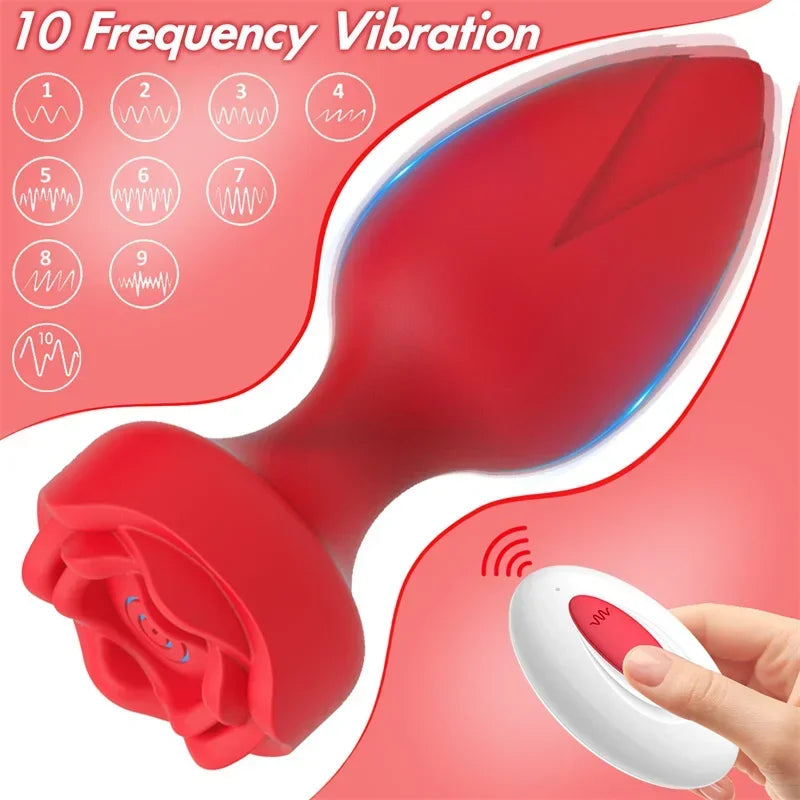 Rose Anal Vibrator For Women Dildo Butt Plug G spot Stimulator Wearable Vibrator For Men Prostate Massager Anal Beads Adult Toys