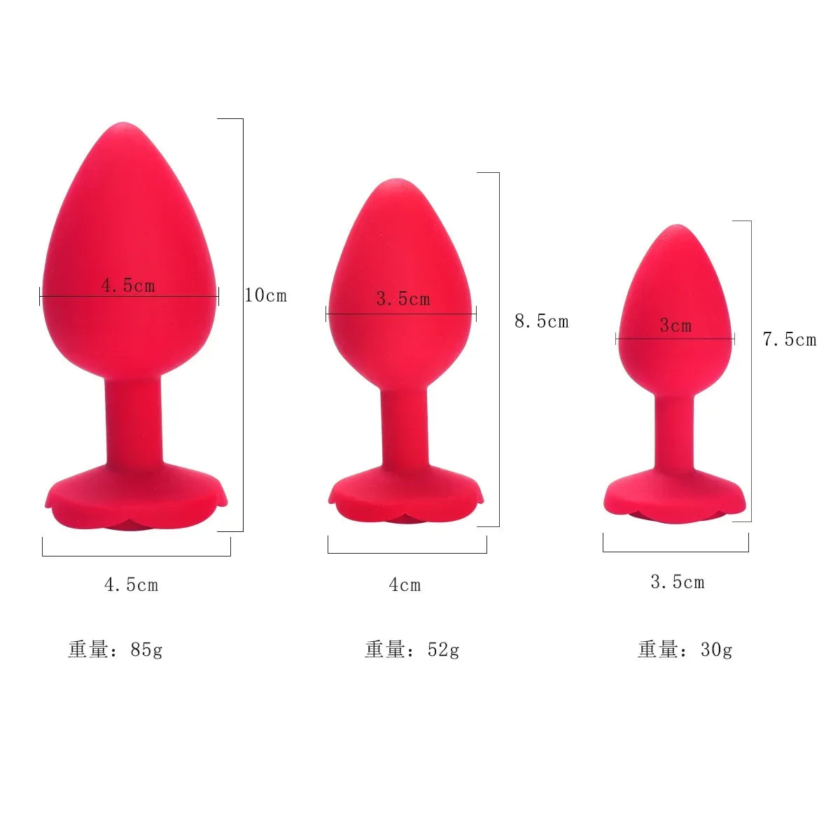 Rose Flower Silicone Anal Beads Butt Plug Set Small Medium Large Anal Plug Jewelry Anal Trainer Dildo Anus Sex Toy Men Women Gay