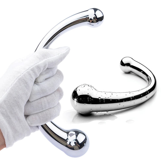 S/L Metal Anal Dildo Vaginal G Spot Prostate Massager Double Head Anal Beads Butt Plug Unisex SM Insert Sex Toys For Men Women