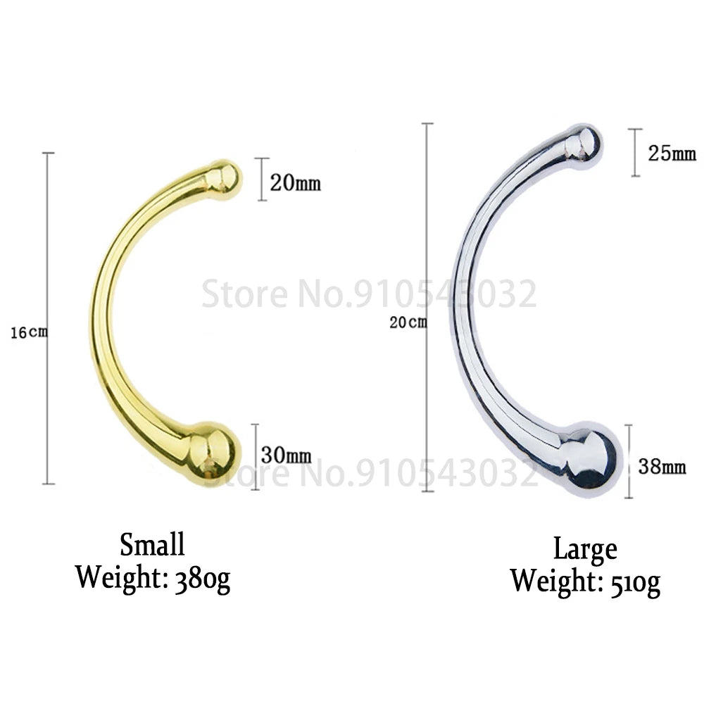 S/L Metal Anal Dildo Vaginal G Spot Prostate Massager Double Head Anal Beads Butt Plug Unisex SM Insert Sex Toys For Men Women