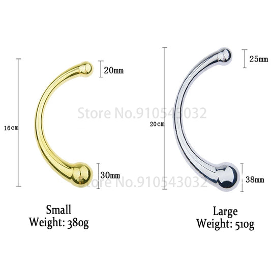 S/L Metal Anal Dildo Vaginal G Spot Prostate Massager Double Head Anal Beads Butt Plug Unisex SM Insert Sex Toys For Men Women