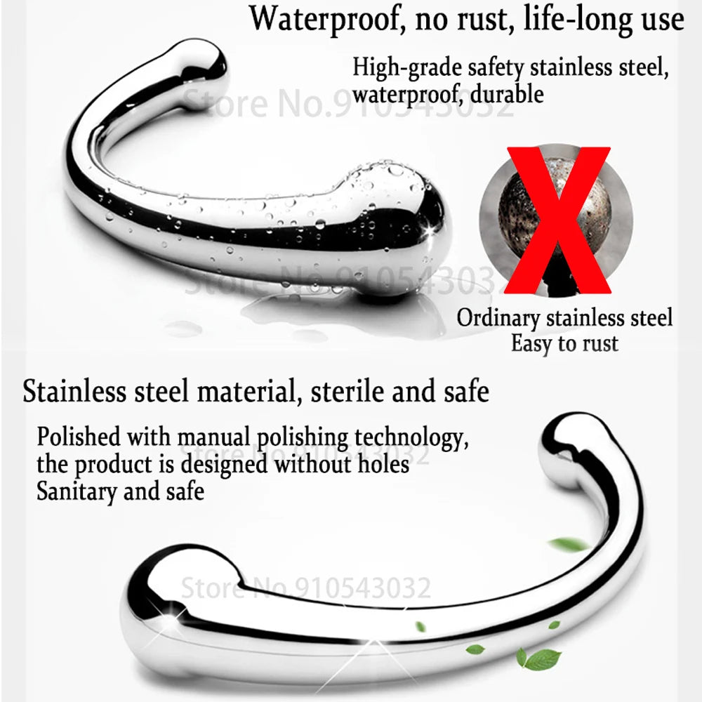 S/L Metal Anal Dildo Vaginal G Spot Prostate Massager Double Head Anal Beads Butt Plug Unisex SM Insert Sex Toys For Men Women