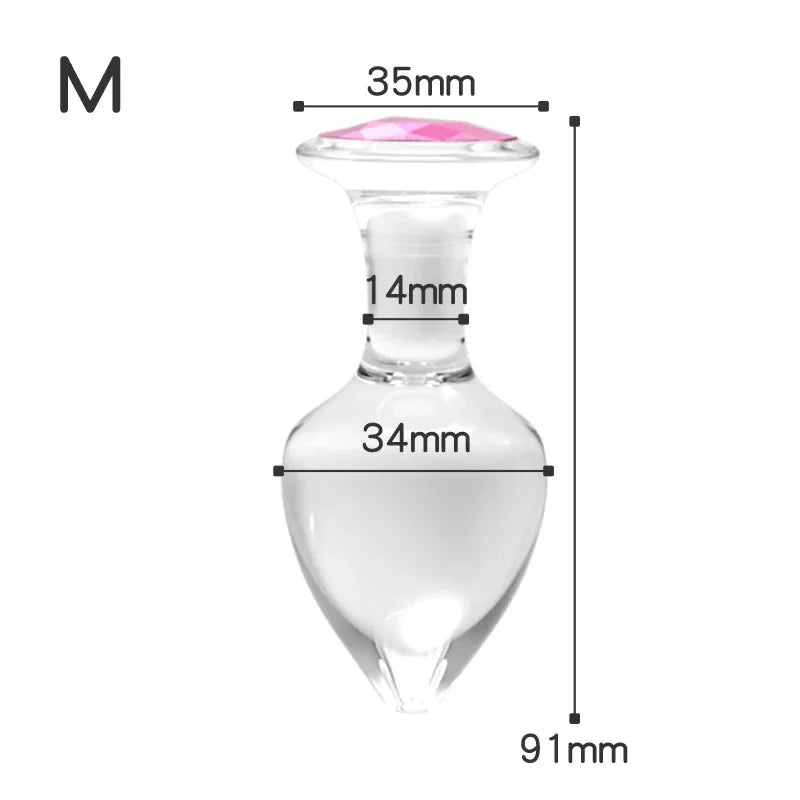 S/M/L Size Butt Plug Crystal Plug Sex Toy for Adult Games BDSM Rose Ruby Glass Dildo Prostate Butt Plug Sex Toy Product Sex Shop