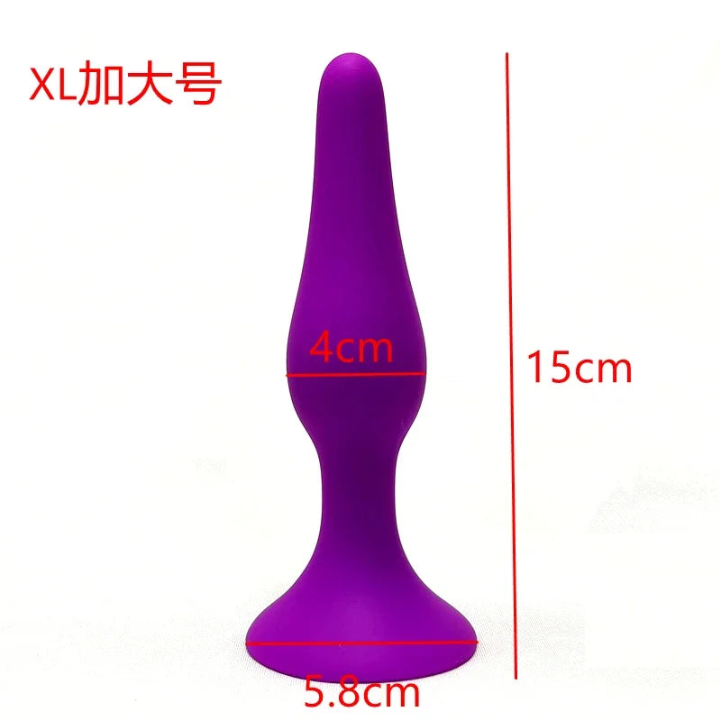 S/M/L/XL Silicone Anal Plug G-spot Massager Dildo Butt Plug Vagina Anus Dilator Sex Toys for Women Men Gay Suction Cup Sex Shop