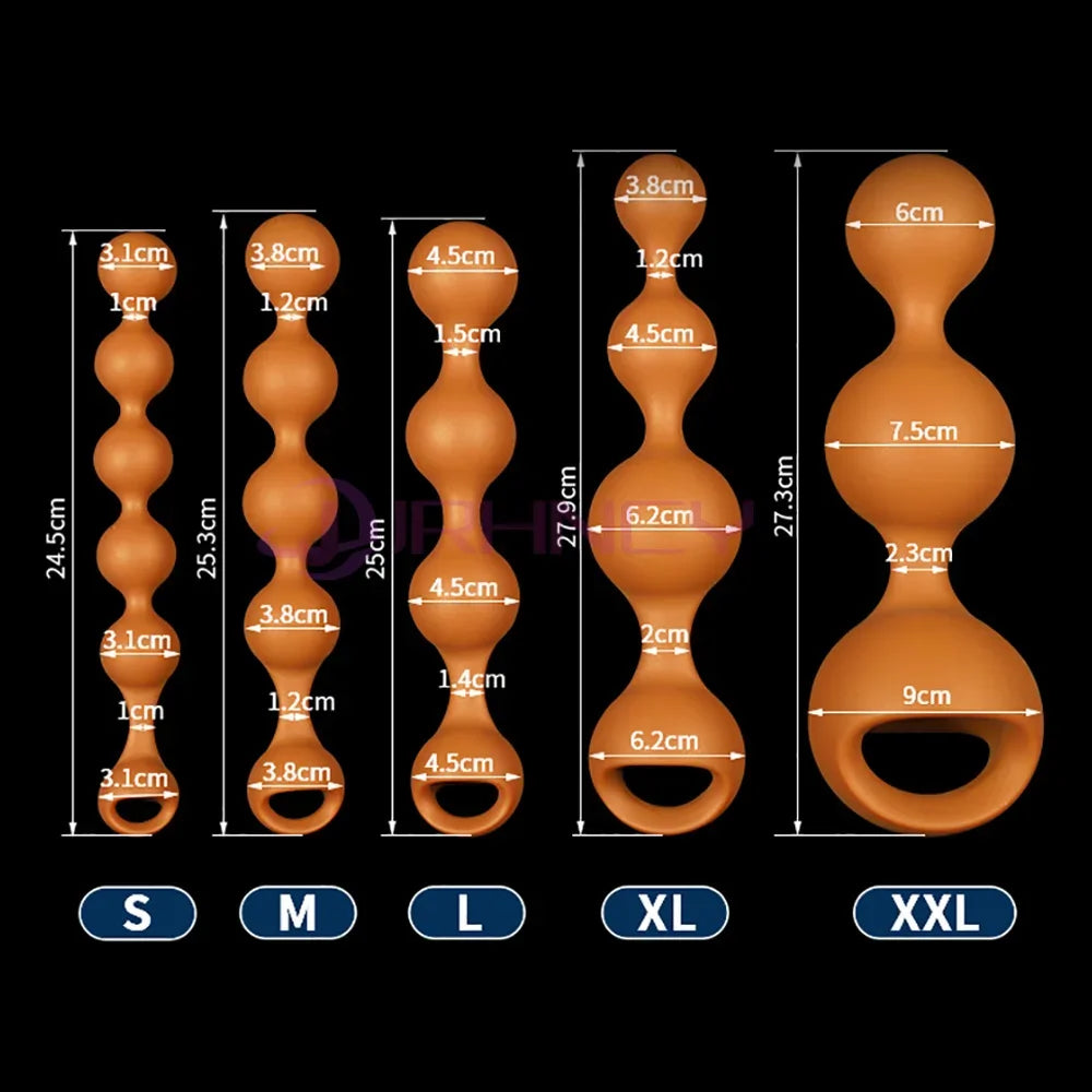 S-XXL Anal Beads Huge 9cm Anal Plug Soft Liquid Silicone Butt Plug Fisting Anal Balls Sex Toys for Women Men Prostate Massage