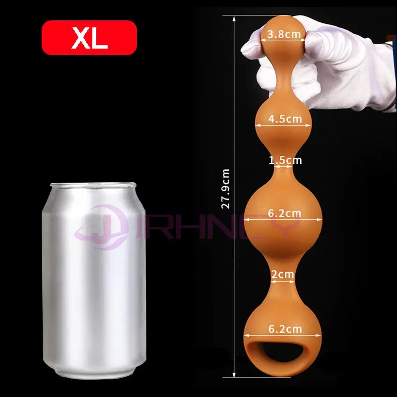 S-XXL Anal Beads Huge 9cm Anal Plug Soft Liquid Silicone Butt Plug Fisting Anal Balls Sex Toys for Women Men Prostate Massage