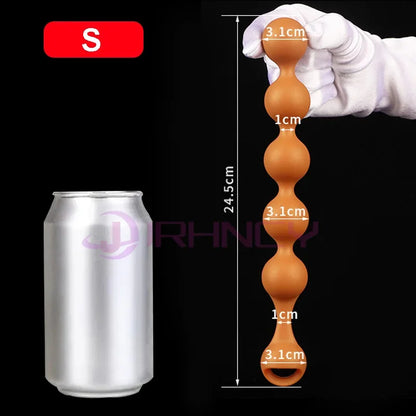 S-XXL Anal Beads Huge 9cm Anal Plug Soft Liquid Silicone Butt Plug Fisting Anal Balls Sex Toys for Women Men Prostate Massage