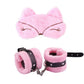 SM Handcuffs Toy Adjustable PU Leather Plush Handcuffs Blindfold Masks Restraints Bondage Sex Toy For Adults Games Accessories