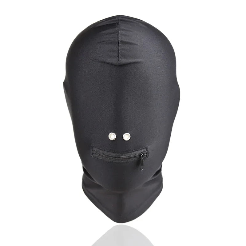 SM Headgear Spandex Lycra Head Hood Mask Slave BDSM Roleplay Adult Game Erotic Slave Open Mouth Eyes Cover Sex Toys for Couple