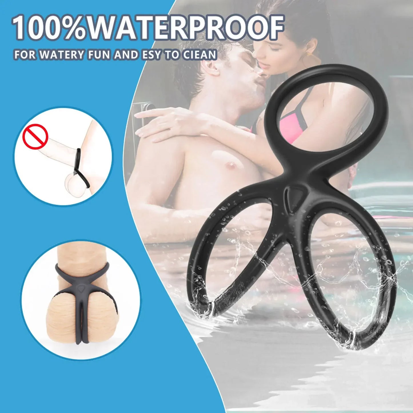 Semen Lock Ring for men 3 Ring Penis Ring long Sex Penis Enlargement Sex Toys Delay Ejaculation toys for men 18