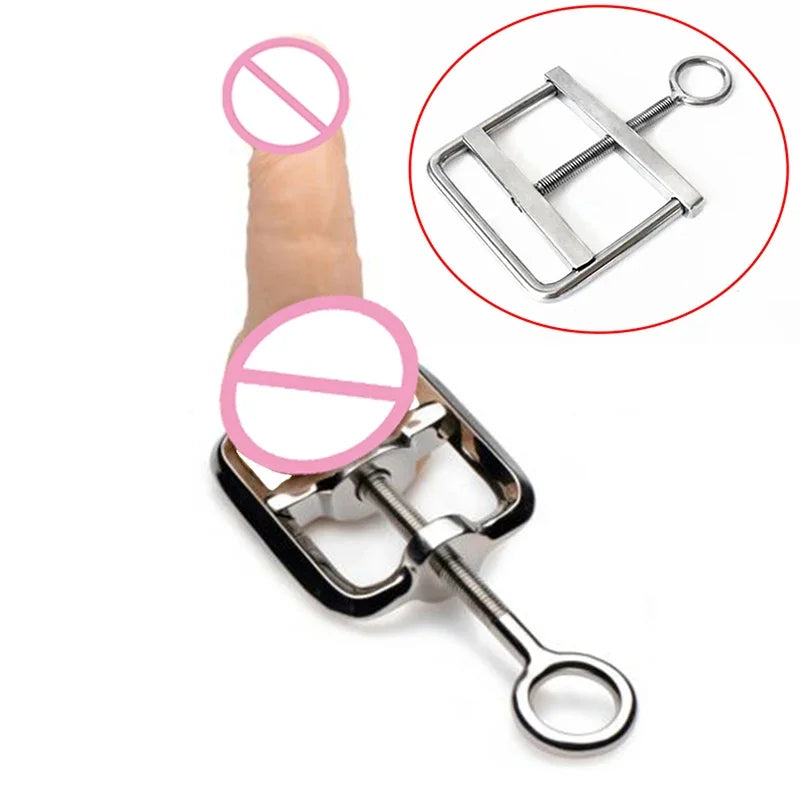 Screw Ball Crusher Cock & Testicle Crushing CBT Device,Stainless Steel Chastity Cage Bondage,Sex Toys For Men