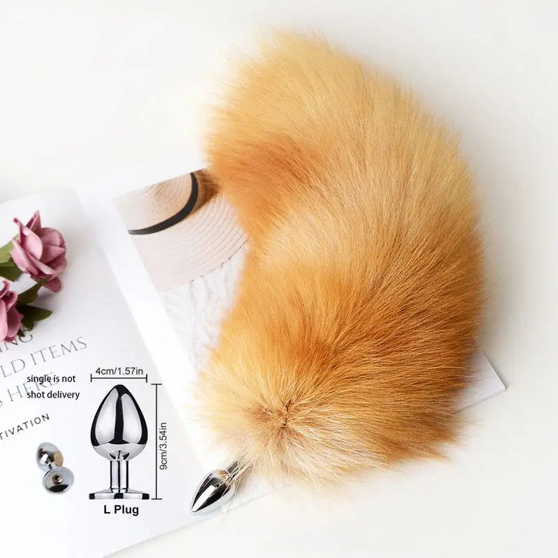 Separable Anal Plug Fox Tail Removable Metal Butt Plug Backyard Fun Metal Silver Butt Plug Tail Adult Toy Sex Products