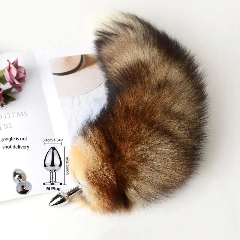 Separable Anal Plug Fox Tail Removable Metal Butt Plug Backyard Fun Metal Silver Butt Plug Tail Adult Toy Sex Products