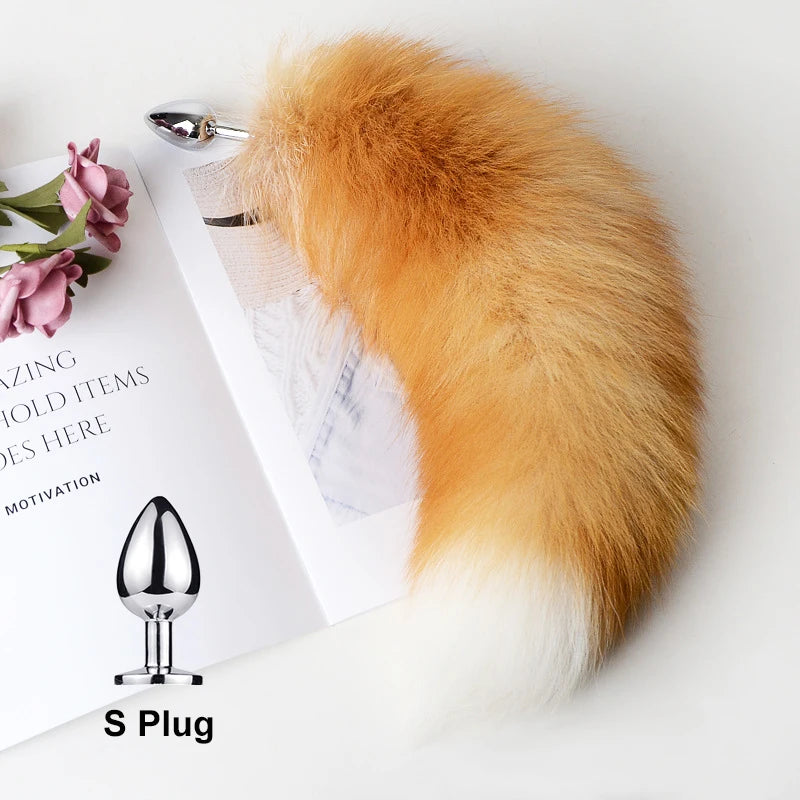 Separable Anal Plug Fox Tail Removable Metal Butt Plug Backyard Fun Metal Silver Butt Plug Tail Adult Toy Sex Products