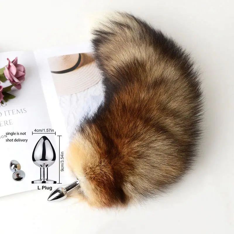 Separable Anal Plug Fox Tail Removable Metal Butt Plug Backyard Fun Metal Silver Butt Plug Tail Adult Toy Sex Products