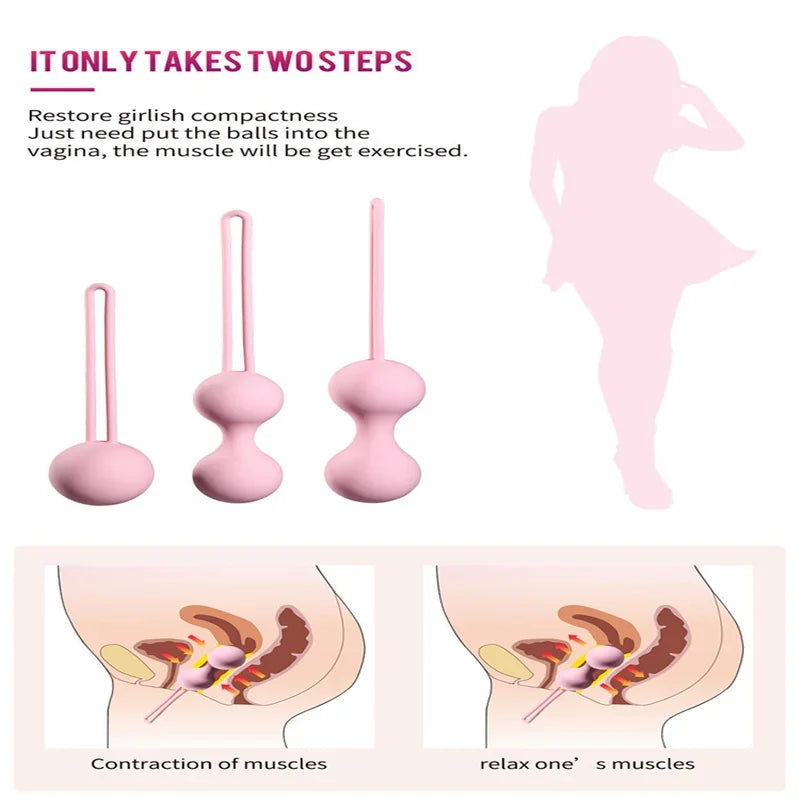 Set Safe Silicone Smart Ball Kegel Ball Ben Wa Ball Vagina Tighten Exercise Machine Vaginal Geisha  Sex Toys for Women