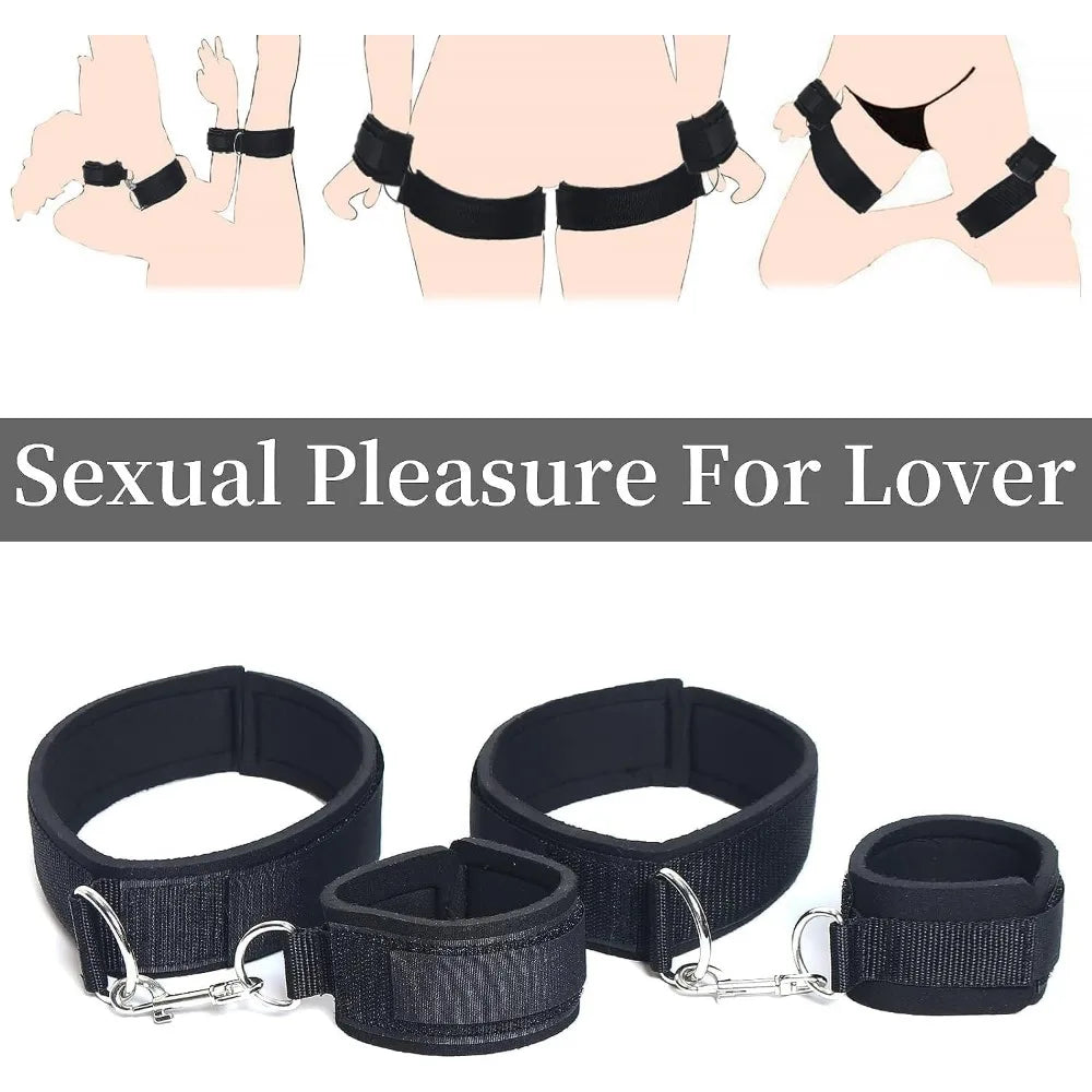 Sex Bondage BDSM Bondage Restraints Set Adult Sex Toys for Women Handcuffs for Bedroom Couple Beginner SM Game Sex Shop