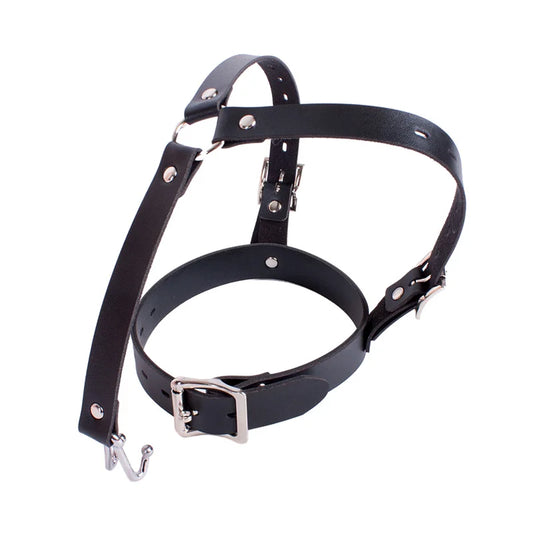 Sex Bondage BDSM PU Leather Nose Hook Collar Neck Harness Restraints Sex Toys for Couples Femdom Restraints Erotic Toys