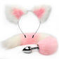 Sex Cute Soft Fox Ears Headbands with Plush Tail Metal Anal Plug Erotic Cosplay Adult sex Accessories BDSM Toys for Couple