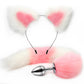 Sex Cute Soft Fox Ears Headbands with Plush Tail Metal Anal Plug Erotic Cosplay Adult sex Accessories BDSM Toys for Couple