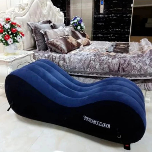 Sex Furniture Inflatable Sex Sofa Bed Pad Weightless Chair Cushion SM with Cuffs Sexual Position Aid Erotic Wedge for Couple