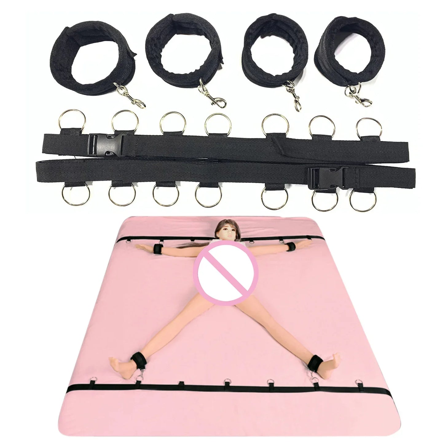 Sex Products BDSM Bed Bondage Belt Restraints Handcuffs Open Legs Shackles Sex Slave Training Binding Limbs Bondage Set Sex Toys