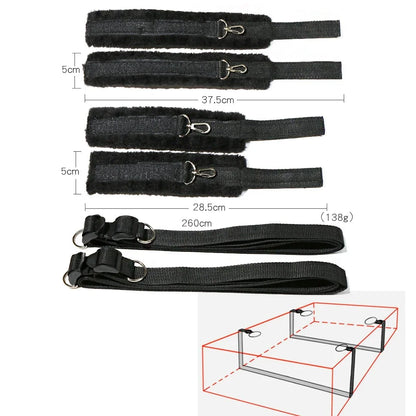 Sex Products BDSM Bed Bondage Belt Restraints Handcuffs Open Legs Shackles Sex Slave Training Binding Limbs Bondage Set Sex Toys