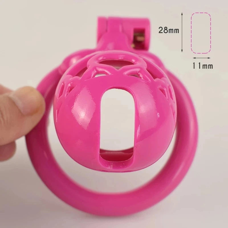 Sex Slave Sissy Pink Male Chastity Device With 4 Sizes Base Rings정조대 ,Gay Cock Cage콕링 ,Restraint Penis Cage,BDSM Sextoys For Man