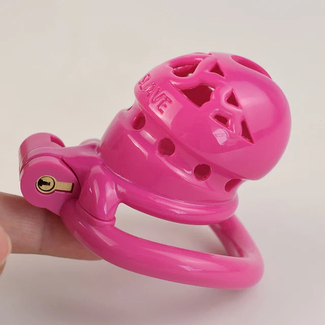 Sex Slave Sissy Pink Male Chastity Device With 4 Sizes Base Rings정조대 ,Gay Cock Cage콕링 ,Restraint Penis Cage,BDSM Sextoys For Man