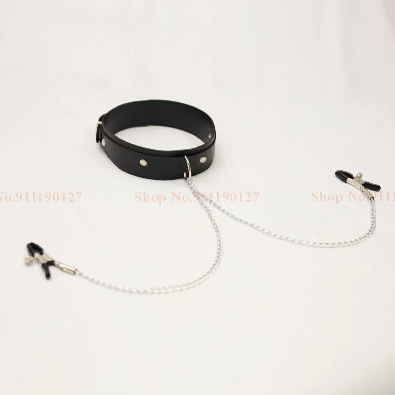 Sex Toys Slave Leather Collar Nipple Clitoris Chain Bdsm Bondage Adults Products Erotic Accessories Sex Toys For Couples Woman