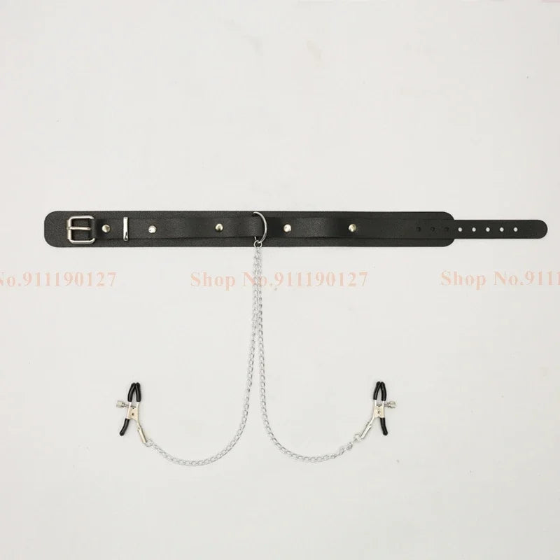 Sex Toys Slave Leather Collar Nipple Clitoris Chain Bdsm Bondage Adults Products Erotic Accessories Sex Toys For Couples Woman