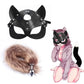 Sex Toys for Woman Cosplay Fox Mask Tail Anal Plug Metal Anus Butt Plug  Half Cat Mask Party Sexy Adult Mask Game Masks BDSM