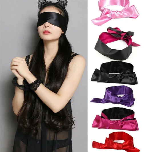 Sex Unisex Blindfold Eye Satin Mask Sex Games Set Couple Love Cosplay Cover Band BDSM