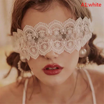 Sexy Perspective Lace Eye Masks Women Sexy Lace Transparent Masks Black White Cosplay Costumes Erotic Accessories Eye Masks