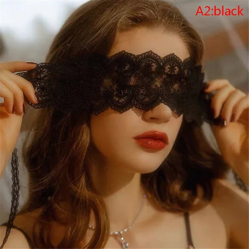 Sexy Perspective Lace Eye Masks Women Sexy Lace Transparent Masks Black White Cosplay Costumes Erotic Accessories Eye Masks