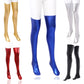 Sexy Shiny PU Leather Wetlook Thigh High Stockings Women Wet Look Latex Style Thigh-Highs Punk Hen Party  Wear Outfit