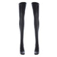 Sexy Shiny PU Leather Wetlook Thigh High Stockings Women Wet Look Latex Style Thigh-Highs Punk Hen Party  Wear Outfit