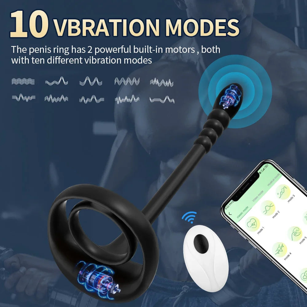 Sexy Toys Cockring for Men Couples APP Control Bluetooth Vibrator Adult Goods for Men Masturbator Penis Ring Sexy Accessories