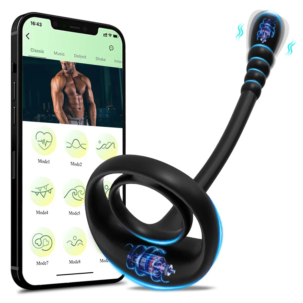 Sexy Toys Cockring for Men Couples APP Control Bluetooth Vibrator Adult Goods for Men Masturbator Penis Ring Sexy Accessories