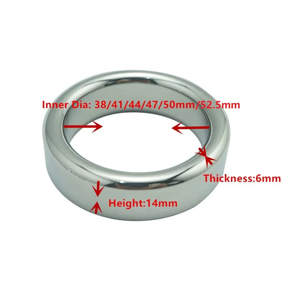 Sexy Slave HEAVY DUTY Stainless Steel Metal Cock Ring Wide Loops Male Delay Ejaculation Prevent Impotence Sex Toys